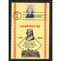 FDC Souvenir Card 2216c Thomas Jefferson AMERIP...