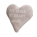 You Make My Heart Smile Heart Shaped Grey Cushi...