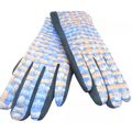 Ladies Gloves Blue & Brown Weave Detail with Bl...