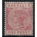 Barbados 1882 SG91 1d Rose Mounted Mint - Sligh...