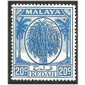Kedah 1952 SG84a 20c Bright Blue Mounted Mint ....