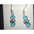 Lovely small babby blue glass globe hook earrings