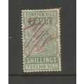 GB QV 1880s 4/- Foreign Bill Revenue / Fiscal S...