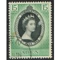 Aden 1953 Coronation 15c Black and Green SG47 FU