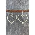 Silvery Heart Shape Hook Drop Earrings