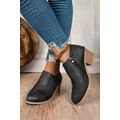 Black Tulip Opening Suede Ankle Boots