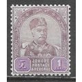 JOHORE SULTAN ABU BAKAR MALAYA 1891 1c SG21 21 ...