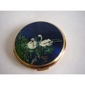 Vintage Stratton Swan Blue Enamel Convertible P...