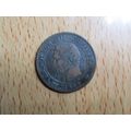 France 1854W Napoleon III 2 Centimes Coin