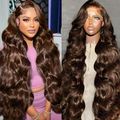 30 Inch Chocolate Brown Lace Front Wig Human Ha...