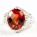 Created Padparadsha Sapphire, 925 Sterling Silv...