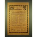 1918 Union Pacific Railroad Ad - Saving food on...