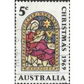 AUSTRALIA, CHRISTMAS, Stained Glass, Madonna, w...