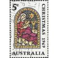AUSTRALIA, CHRISTMAS, Stained Glass, Madonna, w...