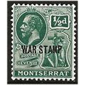 Montserrat 1918 SG61 1/2d Green WAR TAX Mounted...