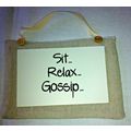 Shabby & Chic Home & Garden Sign - Natural Fabr...