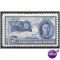 Turks Islands 1948 SG212 3d Blue Unmounted Mint.