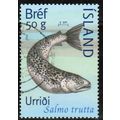 2002 Iceland Sc# 971 used - Freshwater fish 50g