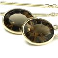 Smoky Quartz, 14KY Gold Threader Earrings, E005