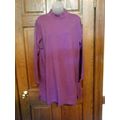 Roaman's Purple Cotton Mock Neck Tunic Top - Si...