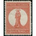 British Virgin Islands 1887 4d brown-red SG 37 ...