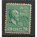 USA 1938 PRESIDENTIAL SERIES 20c EMERALD GREEN ...