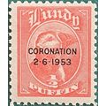 Lundy 1953 Coronation ½d black overprint Red Mo...