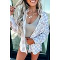 Khaki Checkerboard Flap Pocket Button Front Sha...