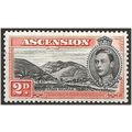 Ascension Island 1944 SG41a 2d Black & Red-Oran...