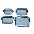4 Clear Toiletry Bags for Makeup Cosmetics Zippped