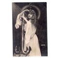 'HOPE' Girl with anchor. unused antique postcar...