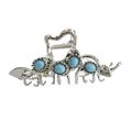Large wavy silver turquoise blue stone metal we...