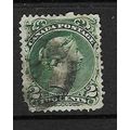 CANADA 1868-90 QV 2c USED SG57 corner perf faul...