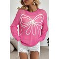 Sachet Pink Sweet Bow Decor Hollow Out Knitted ...