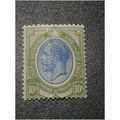 South Africa 1913 10/- Deep Blue & Olive Green ...