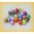 25No Multi Coloured Foiled Spacer Beads 6mm Cra...