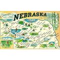 United States NEBRASKA Map Postcard (Dunlap-Hen...