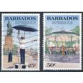 150th Anniv of Royal Barbados Police: 25c & 50c...
