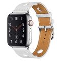 PU Silver Buckle Watchband For Apple Watch Seri...