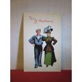 "TAR & FEATHERS" humour used antique postcard b...