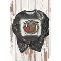 Black TOUCHDOWN Season Rugby Leopard Print Long...