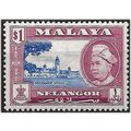 Selangor 1957 SG125 $1 Ultramarine & Reddish-Pu...