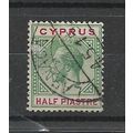 Cyprus.SG75 1/2pi Green and Carmine.Colour Unch...