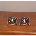 Pre-Owned Rectangle Polka Dot Cuff Links