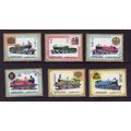 AJMAN 1972 LOCOMOTIVES 1850A - 1855A SET 6 VALS...