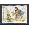 ZAMBIA 198? PIPE SMOKING CHILD WOMAN COOKING PO...