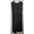 Women's Black Polyester Cotton 1 Piece Long Spl...