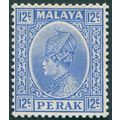 Perak 1936 12c bright ultramarine SG95 unused