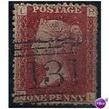 1864 SG43 1d Red Plate 114 Good/Fine Used "HL"