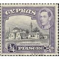 CYPRUS, King George VI, Church at Peristerona, violet 1938, ¾piastre